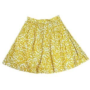 Etxart & Panno Mini Skirt Size M Tie Dye Print in Yellow Silk Cotton Blend NEW